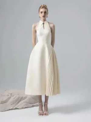 2024 Asymmetrical Pleated A-Line Dress for Effortless Elegance