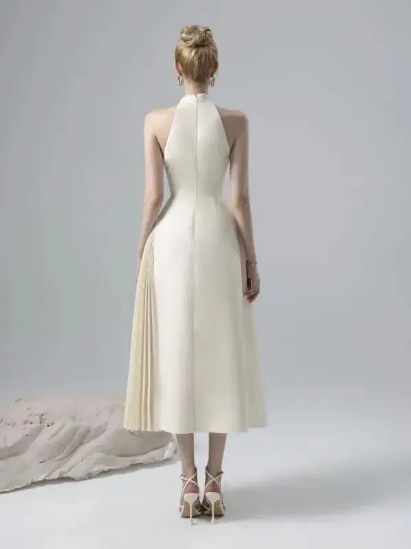 2024 Asymmetrical Pleated A-Line Dress for Effortless Elegance