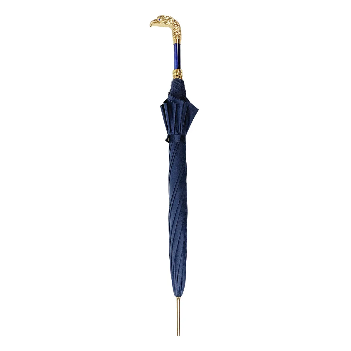 24K eagle handle  - elegant blue umbrella