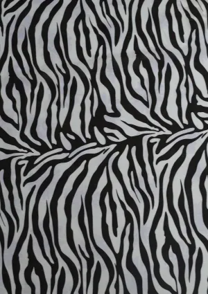 45" Polycotton Zebra Animal Skin Print Fabric    Facemasks D#170