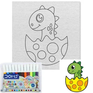 6x6" Printed Canvas Board DIY - Baby Dinosaur