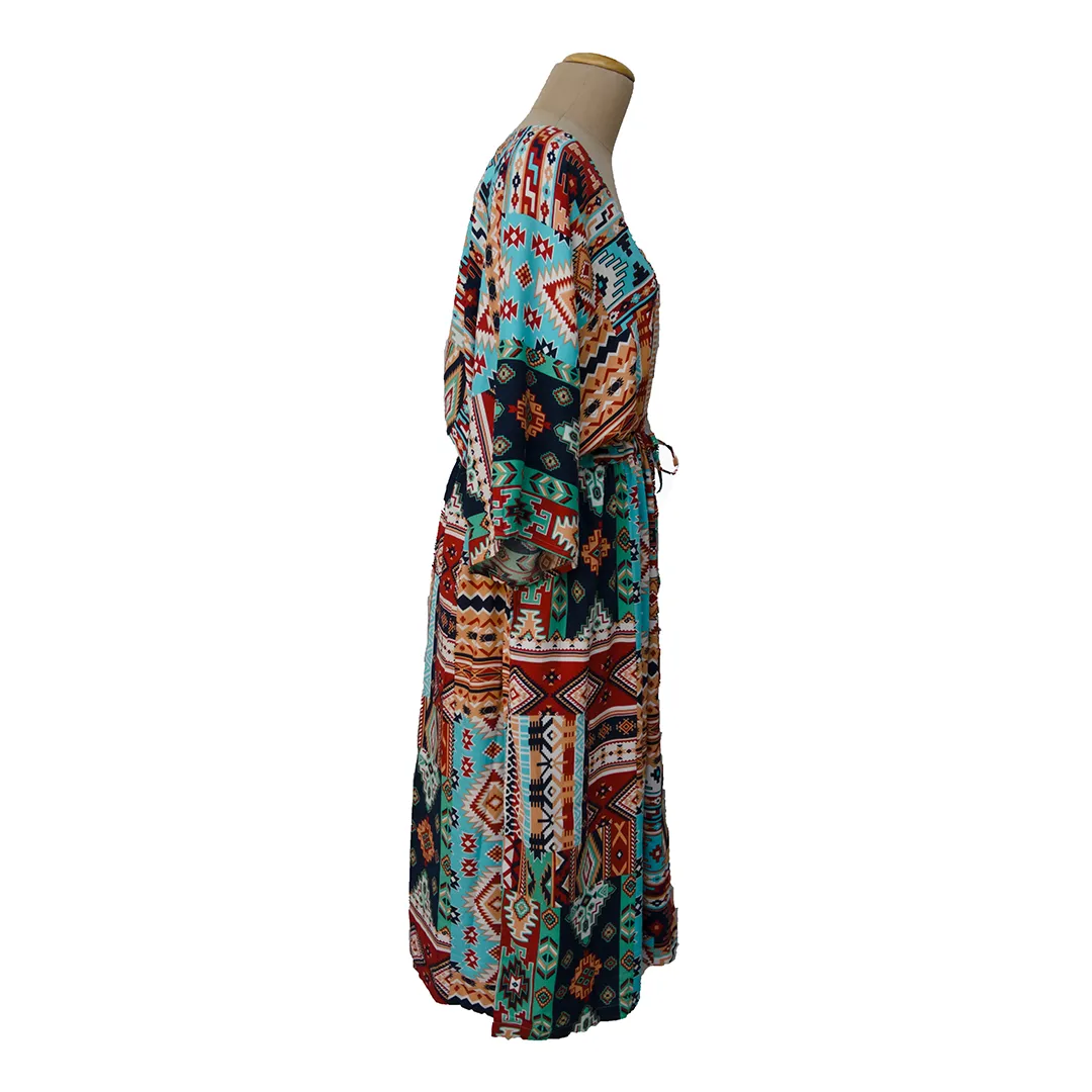 Abstract Viscose Maxi Dress UK Size 18-32 M135