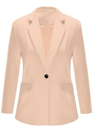 Apricot Notch Lapel Single-Button Blazer