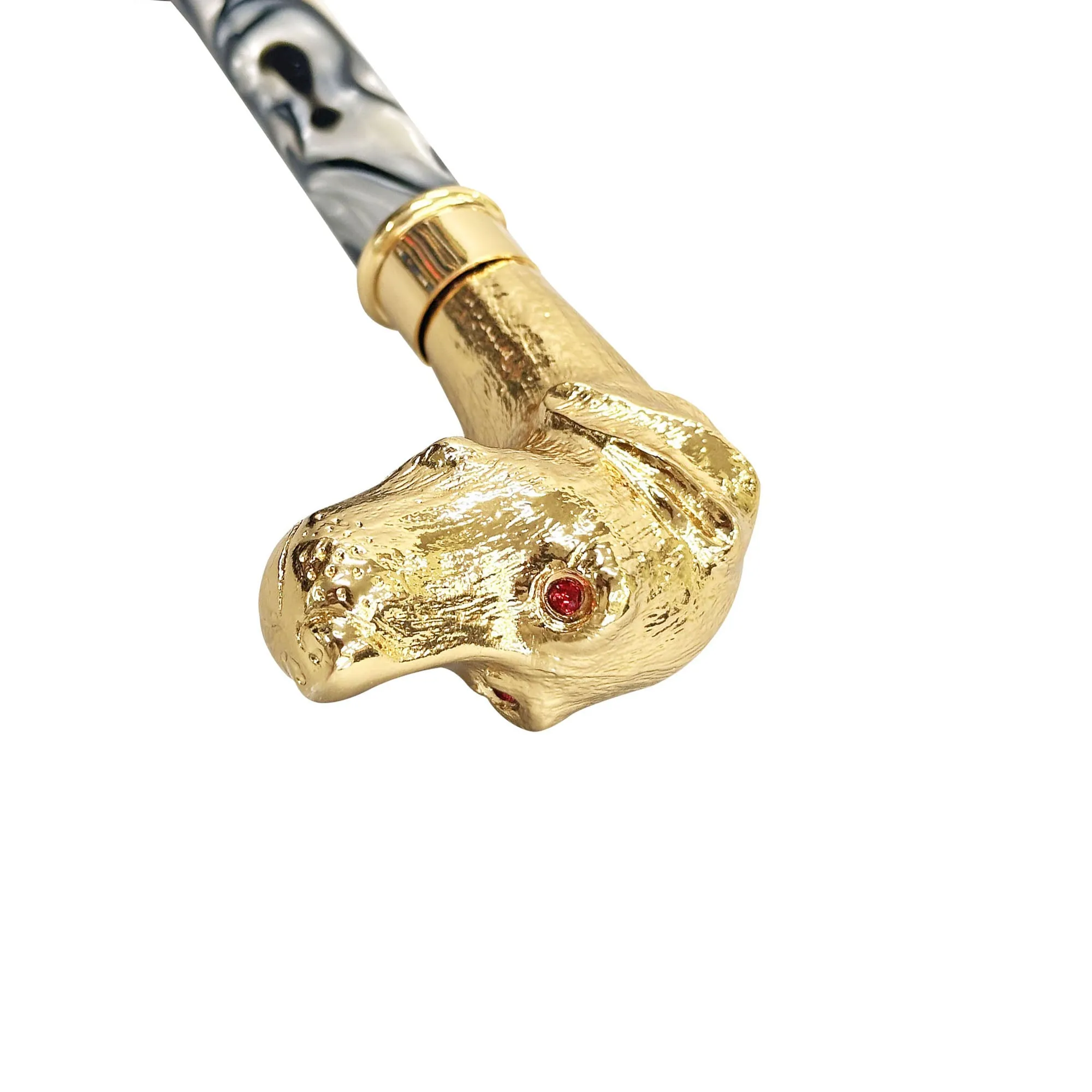 Automatic umbrella with 24K goldplated pointed handle