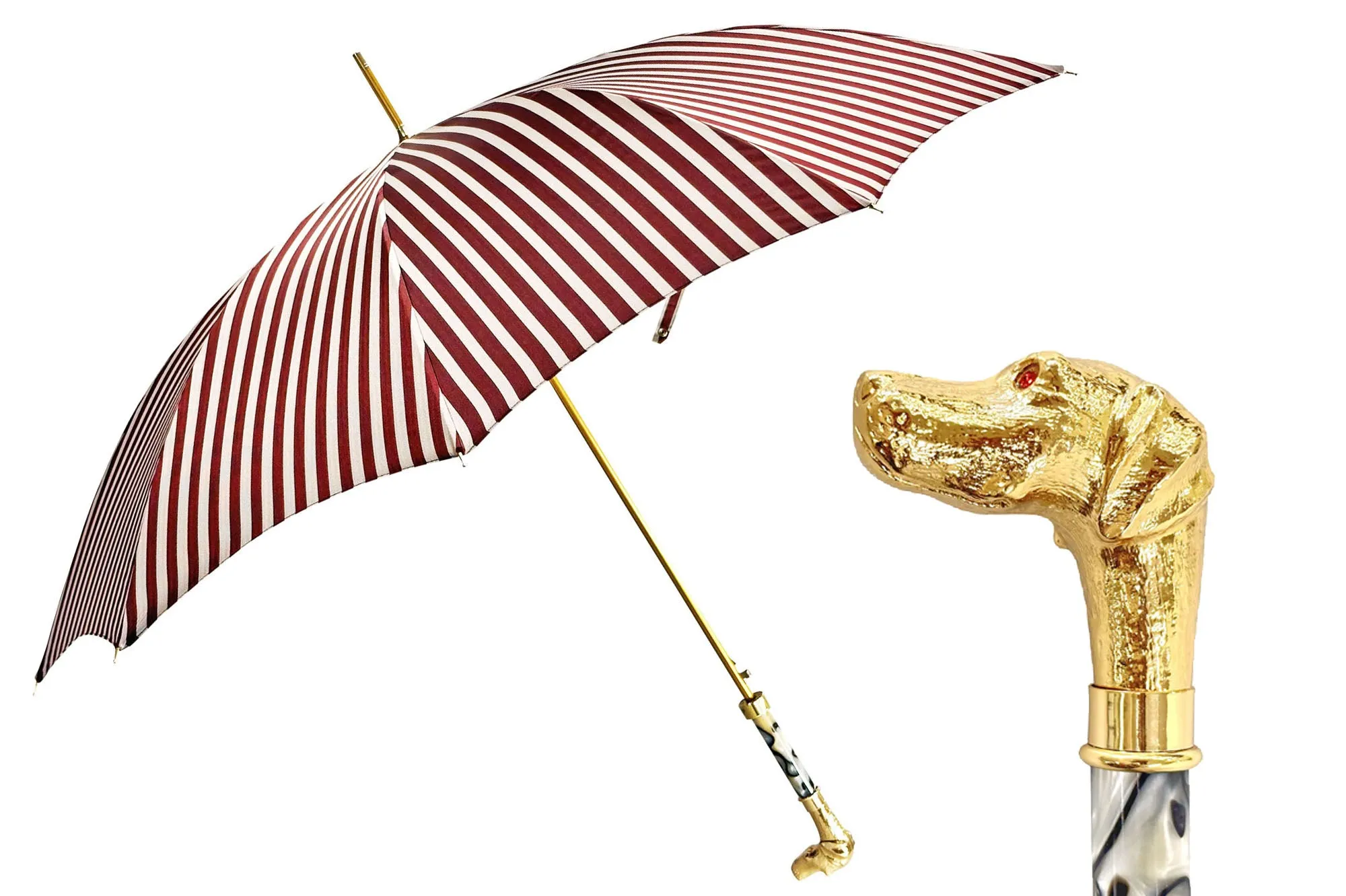 Automatic umbrella with 24K goldplated pointed handle