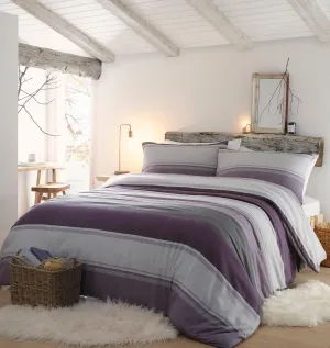 Betley 100% Brushed Cotton Duvet Cover Set - Plum