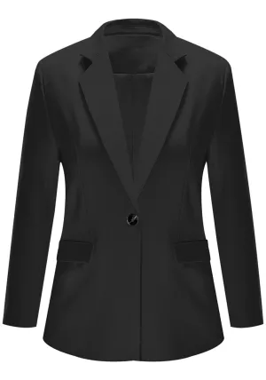 Black Notch Lapel Single-Button Blazer