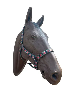 Christmas Candy Cane nylon horse halter