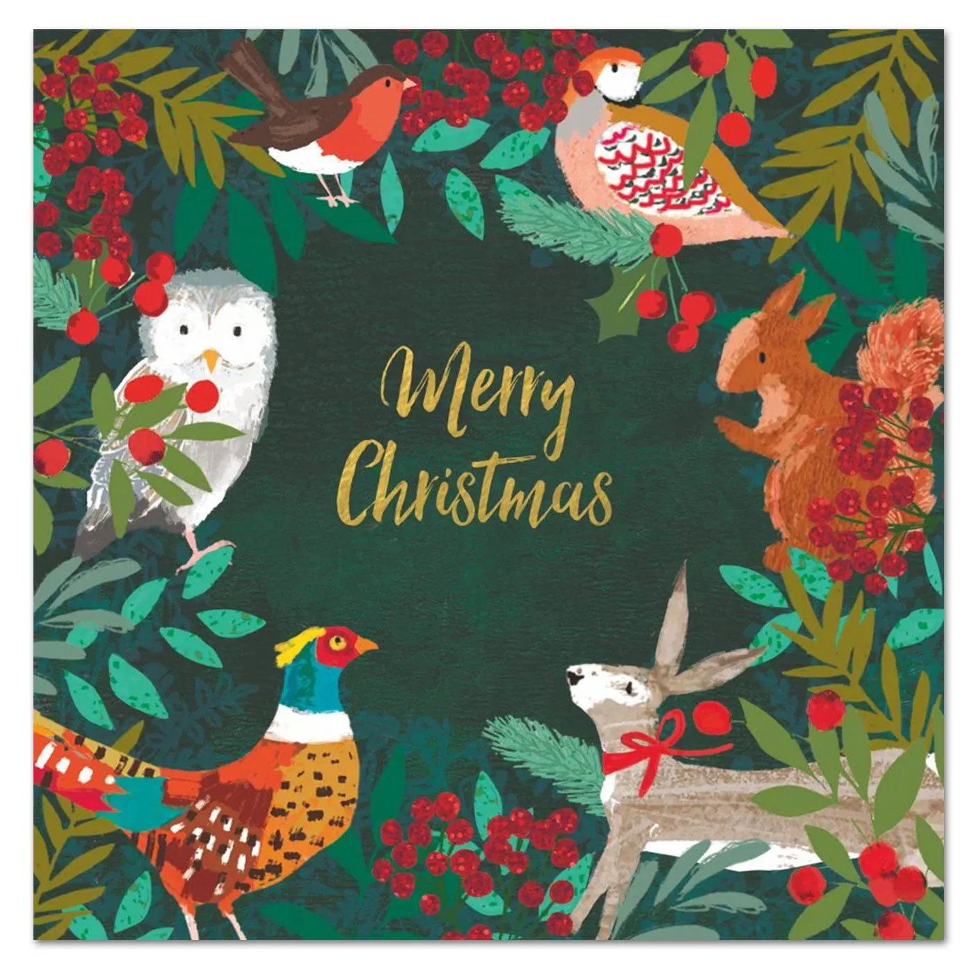 Christmas Forest Wildlife Paper Luncheon Napkins