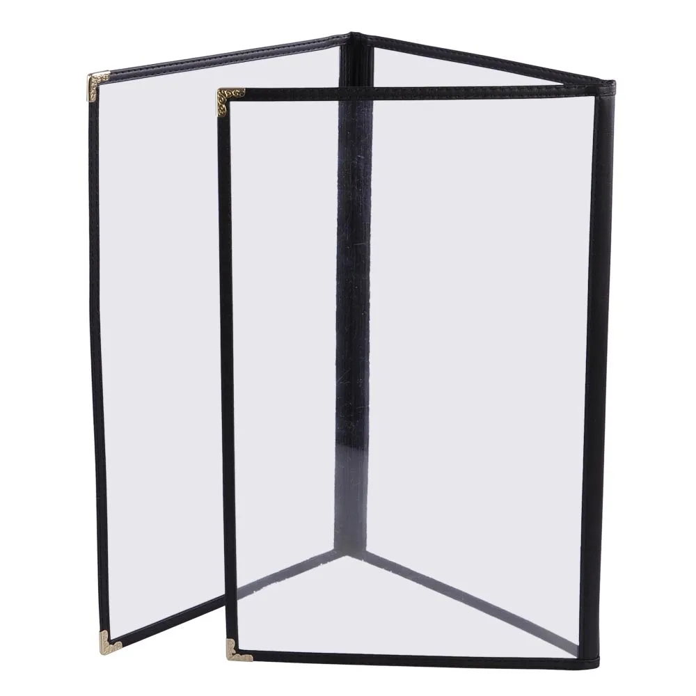 Clear Menu Covers 30ct/Pack 8.5x14 Triple Folder 6-View