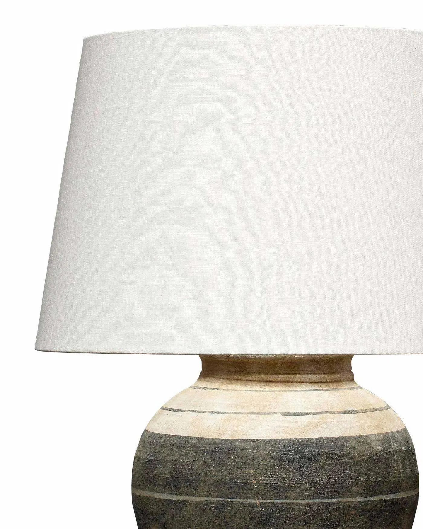 Coastal Style Beige & Dark Grey Ceramic Bernard Table Lamp