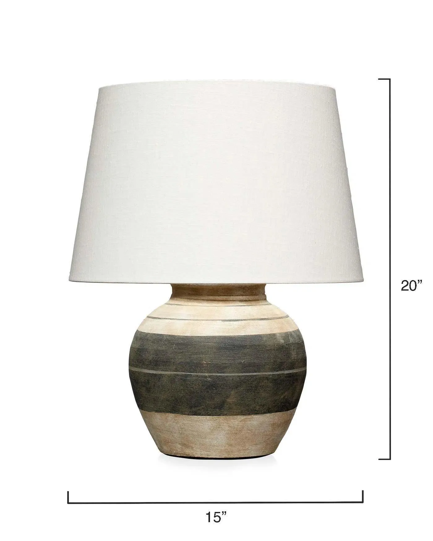 Coastal Style Beige & Dark Grey Ceramic Bernard Table Lamp