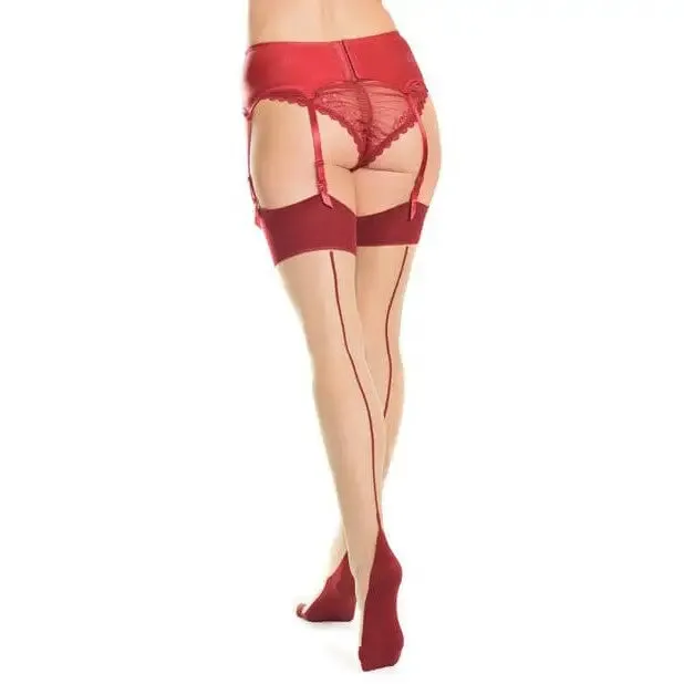 Coquette Cuban Heel & Sheer Thigh High with Back Seam