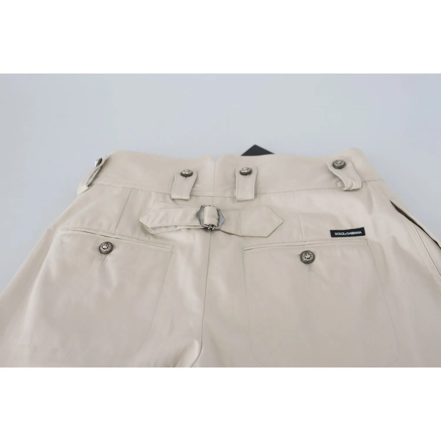 Dolce & Gabbana Chic Beige Cotton Trousers for Elegant Comfort