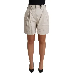 Dolce & Gabbana Chic Beige High Waist Pleated Shorts