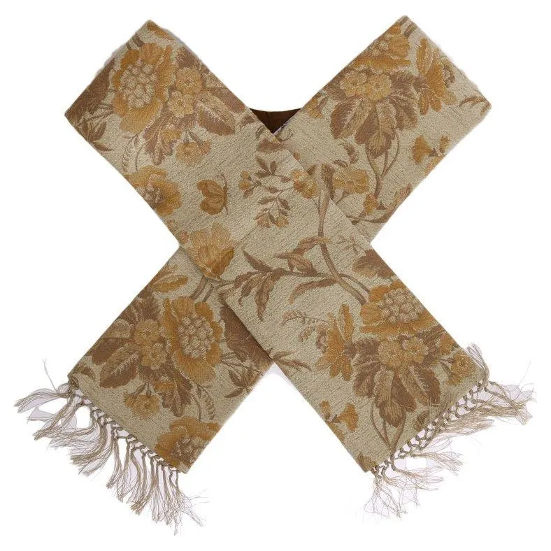 Dolce & Gabbana Elegant Beige Gold Jacquard Stole Scarf