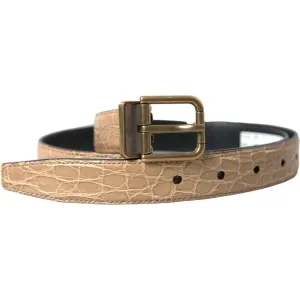 Dolce & Gabbana Elegant Beige Leather Belt