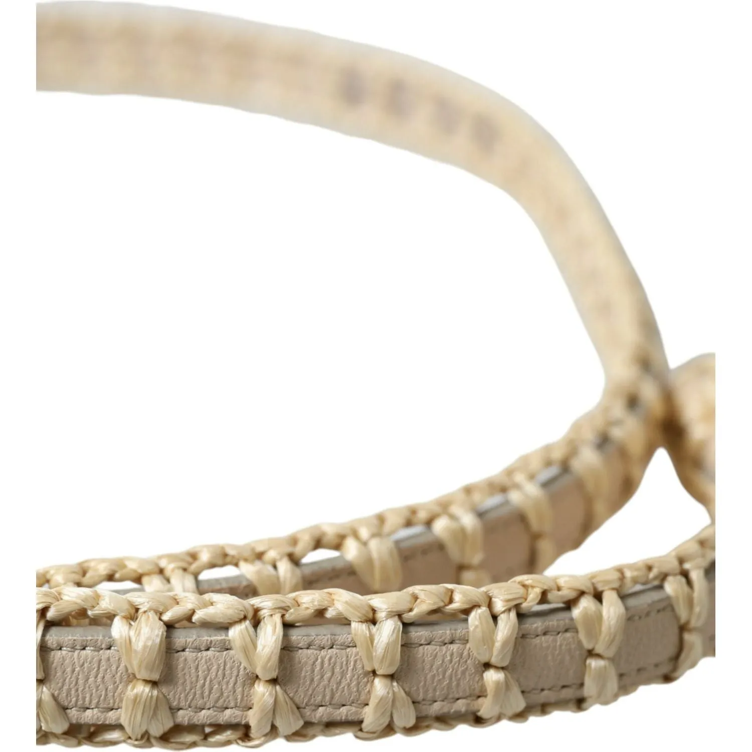 Dolce & Gabbana Elegant Beige Leather Waist Belt