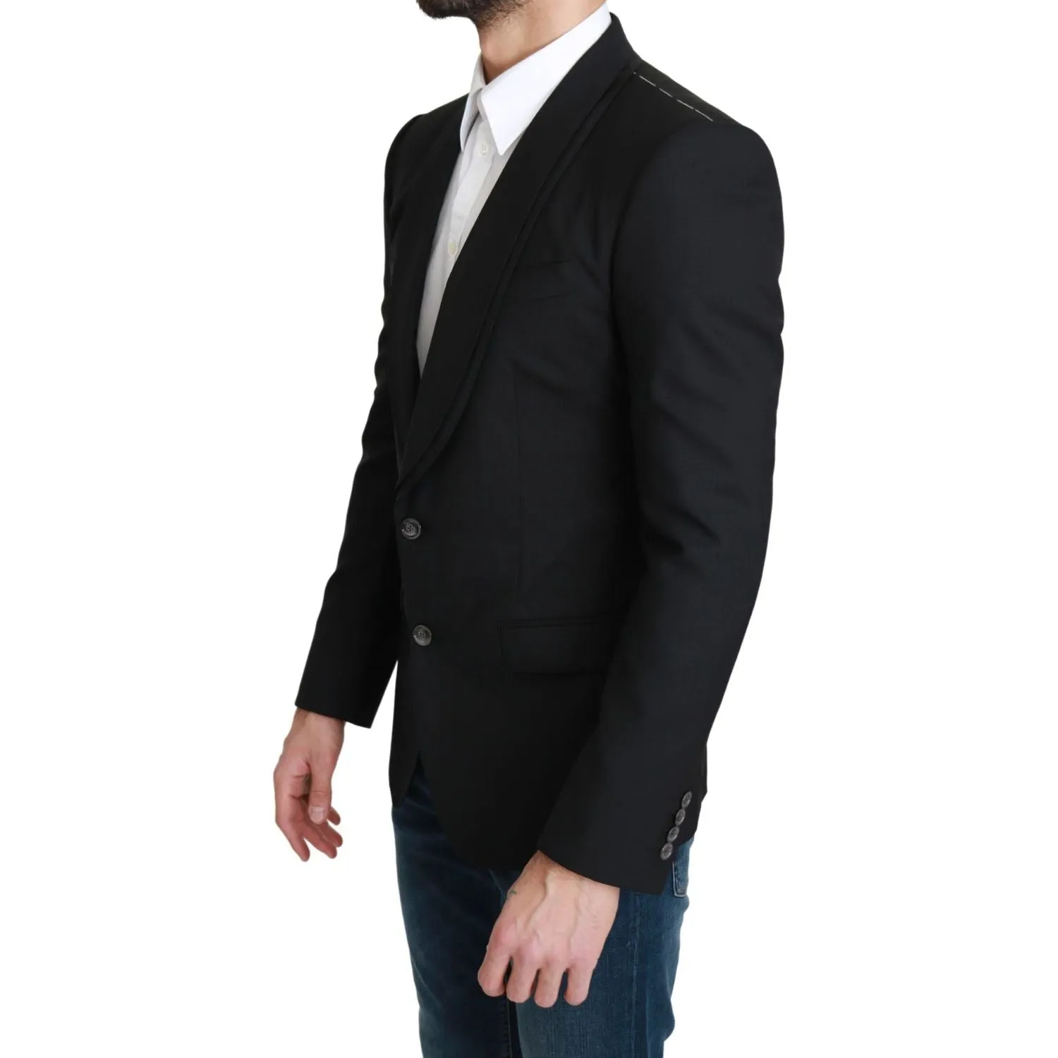 Dolce & Gabbana Elegant Black Virgin Wool Formal Blazer