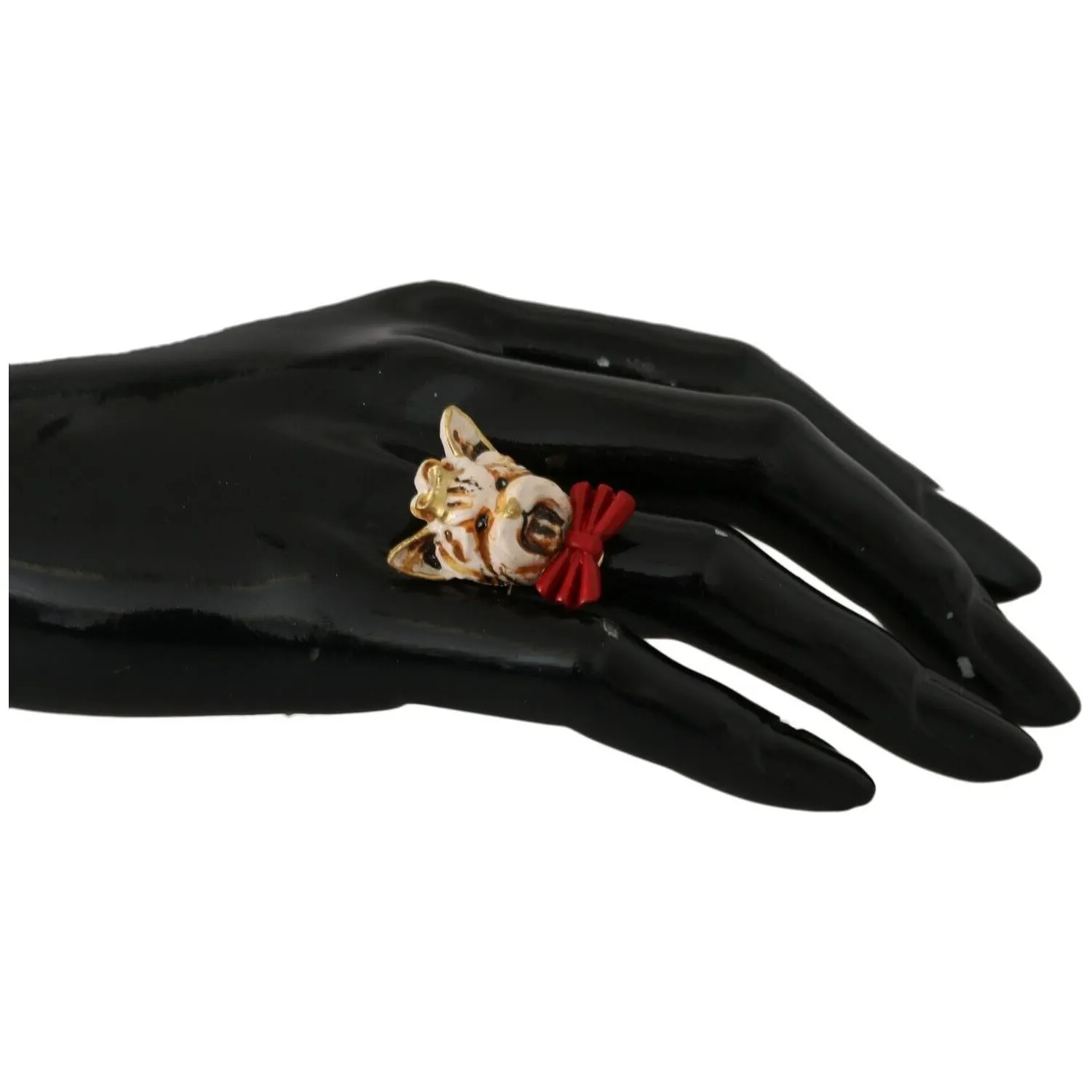 Dolce & Gabbana Elegant Canine-Inspired Gold Tone Ring