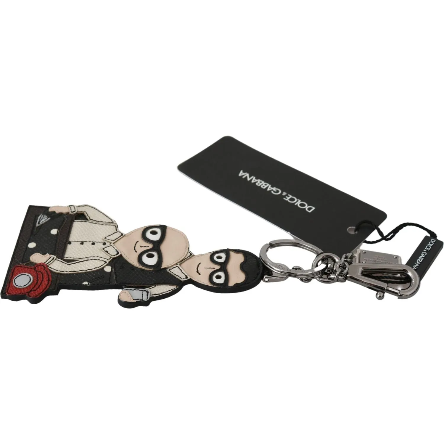 Dolce & Gabbana Elegant Trio-Tone Leather Keychain