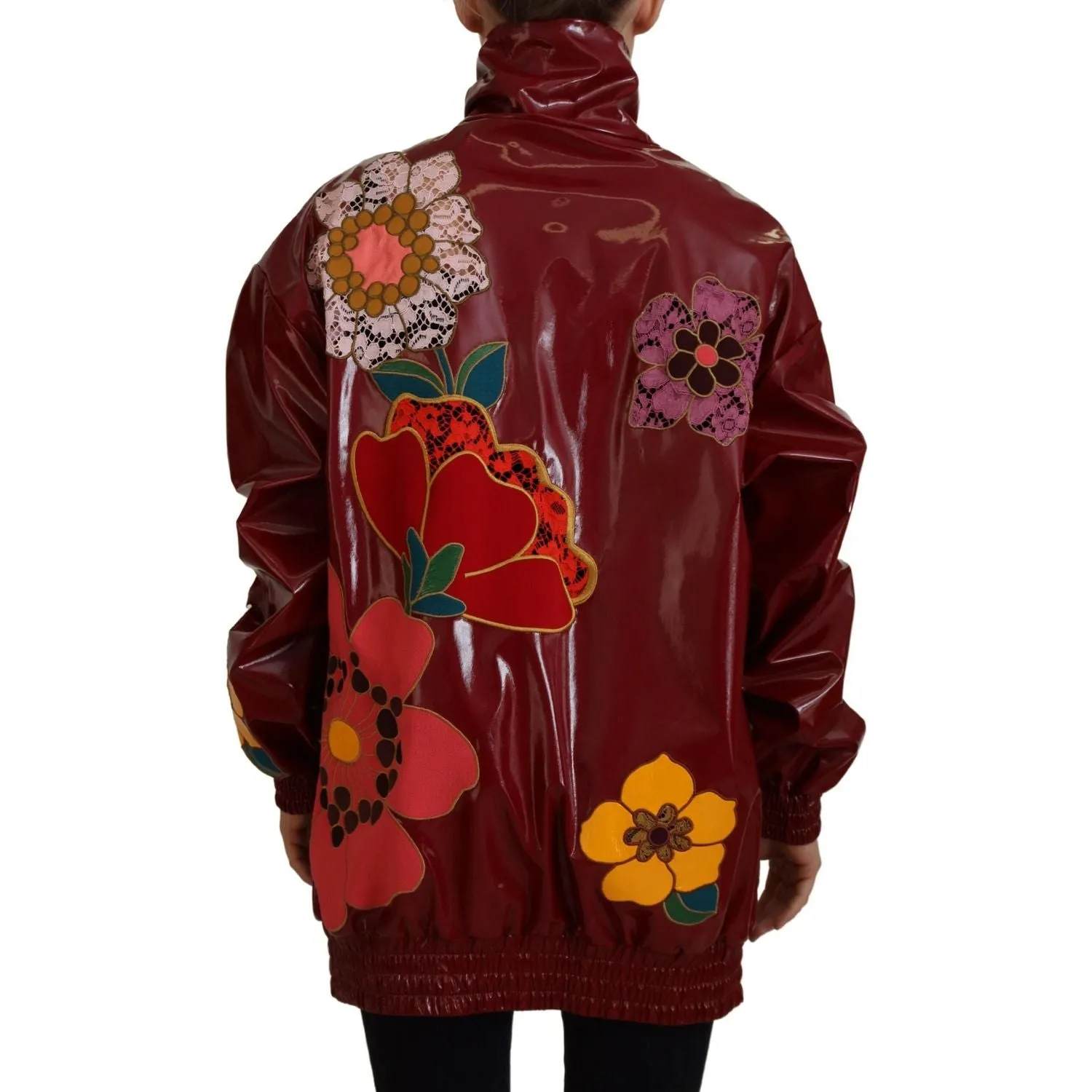 Dolce & Gabbana Maroon Floral Luxe Jacket