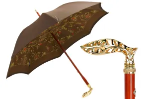 Double Cloth Men's Umbrella - 24K Goldplated handle