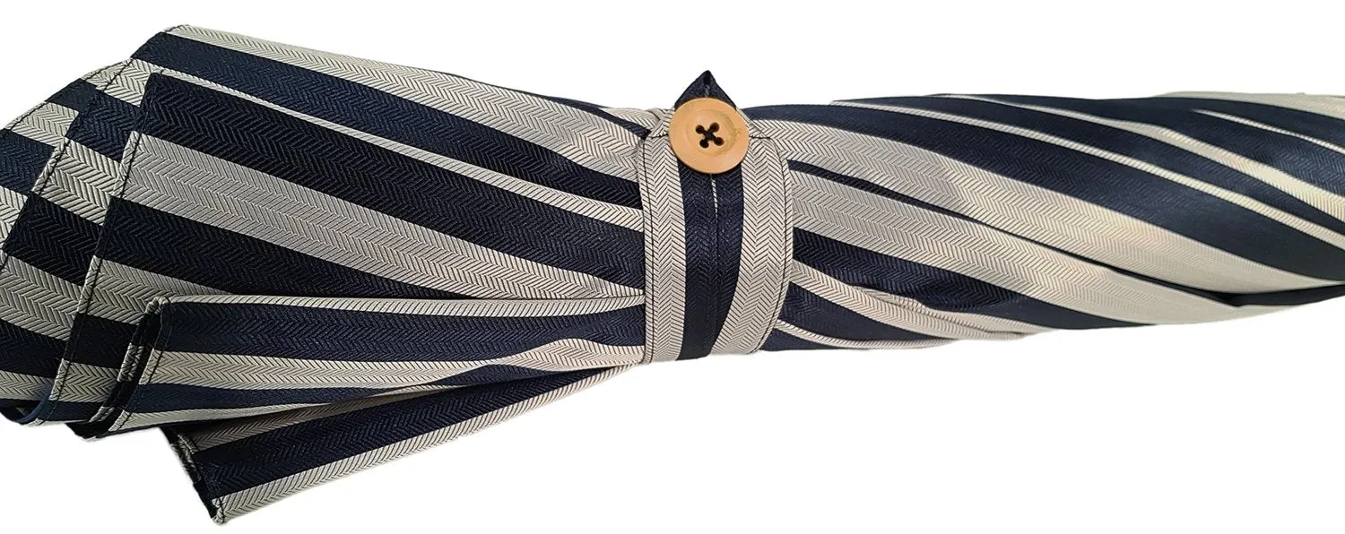 Double Cloth Men's Umbrella - Blue Striped Design