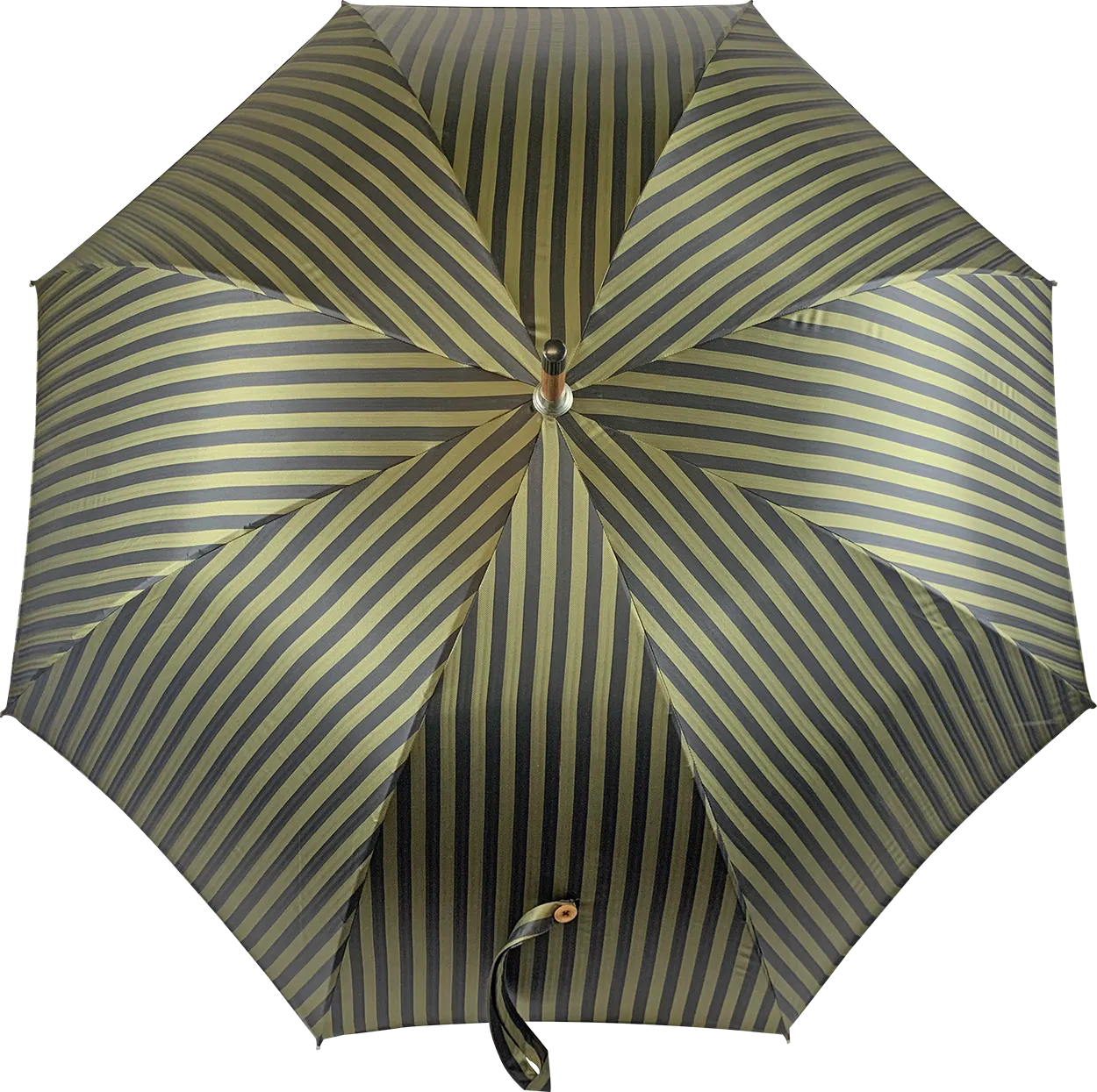 Double Cloth Men's Umbrella - Dark green striped Design