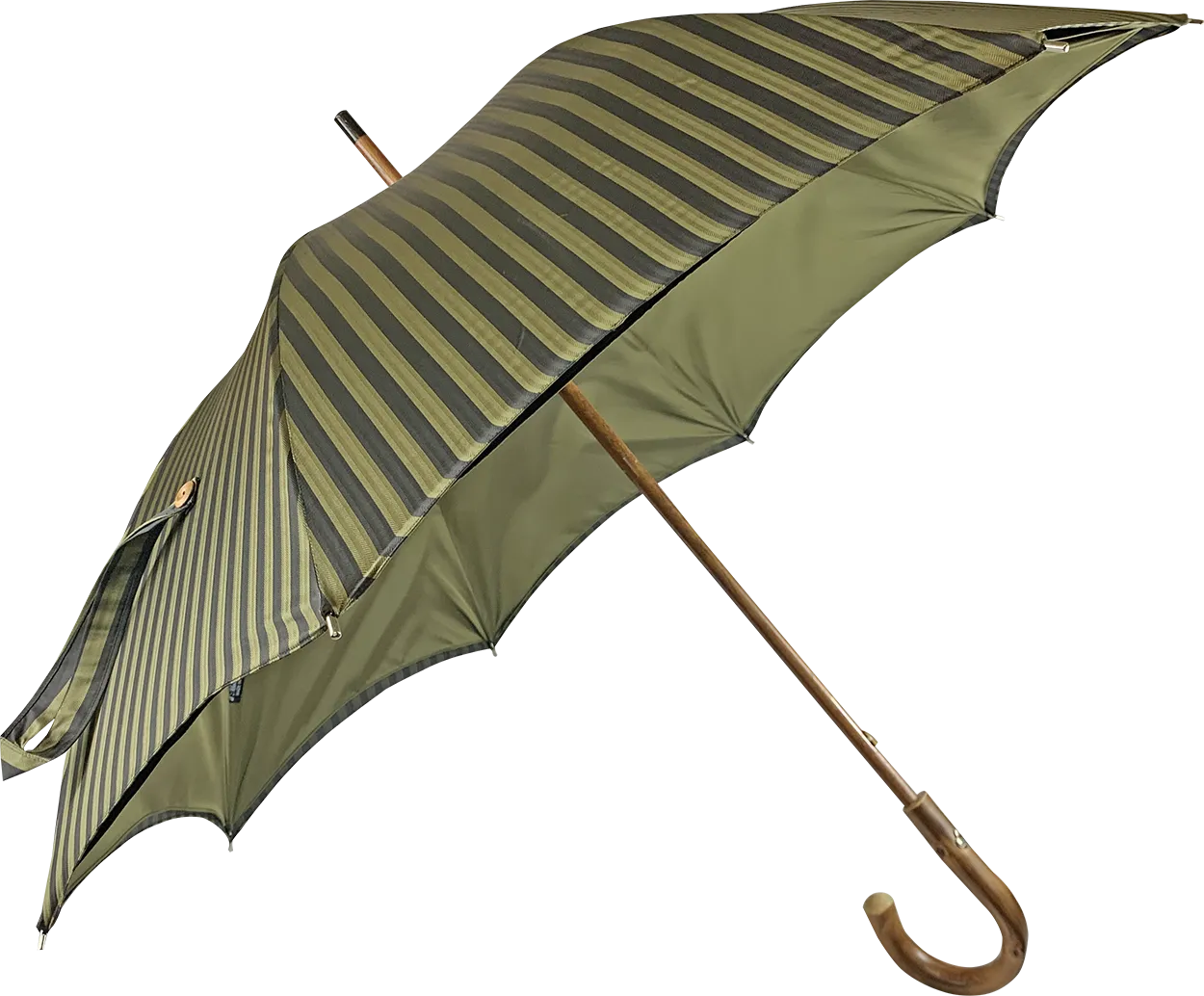 Double Cloth Men's Umbrella - Dark green striped Design