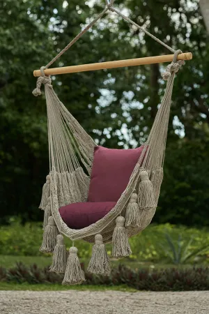 Dream Sands Tasseled Cotton Rope Mexican Hammock Swing from Mexico