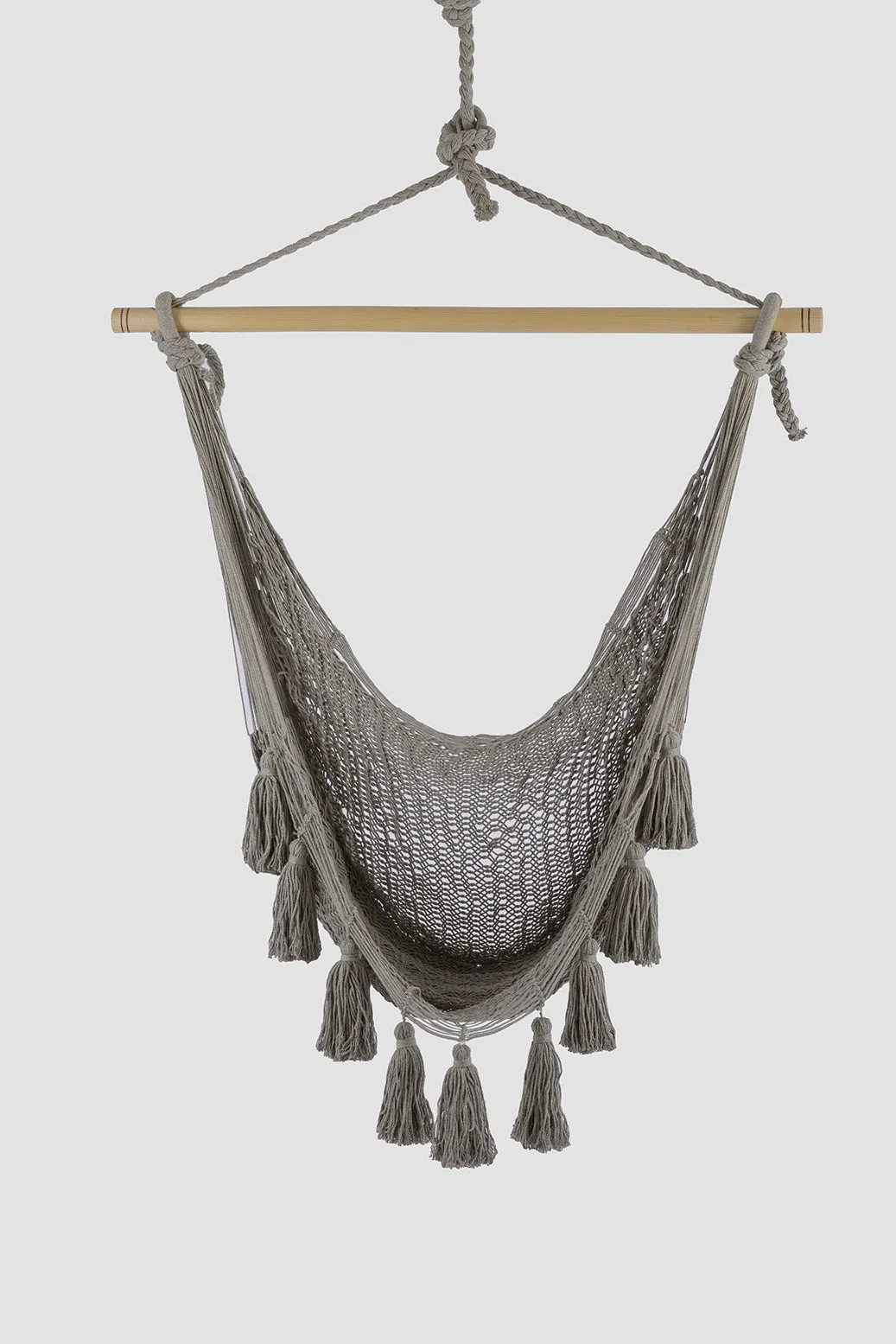 Dream Sands Tasseled Cotton Rope Mexican Hammock Swing from Mexico