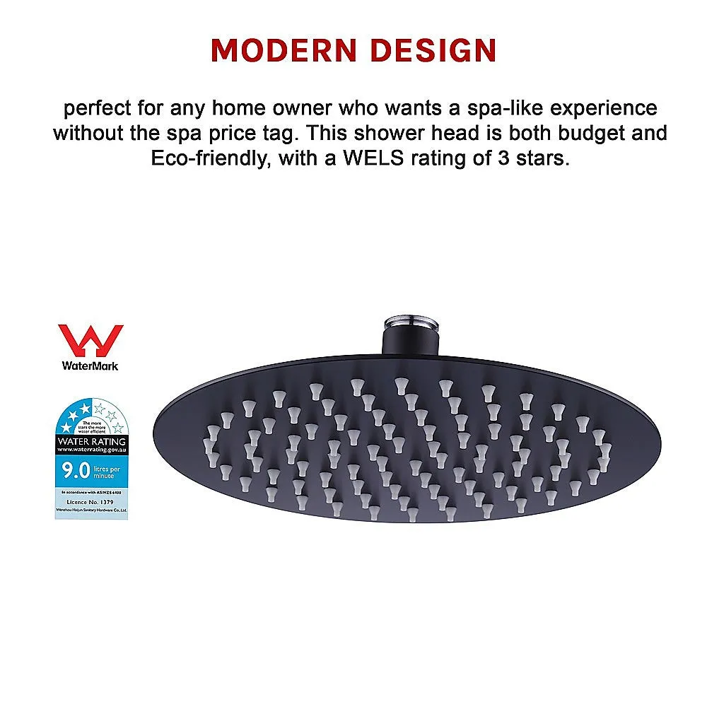 Eco-Friendly 200mm Matte Black Rain Shower Head 304SS