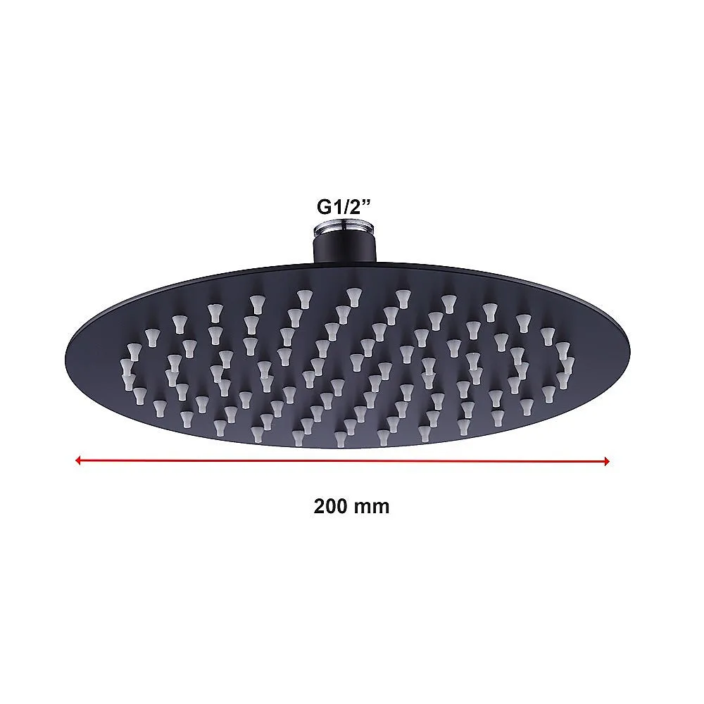 Eco-Friendly 200mm Matte Black Rain Shower Head 304SS