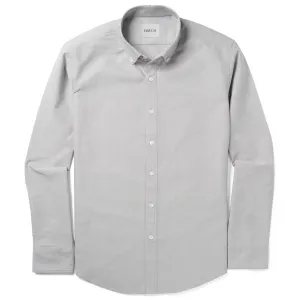 Essential Button Down Collar Casual Shirt - Aluminum Gray Cotton Oxford