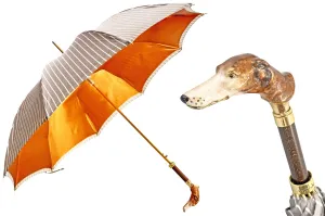 Exclusive striped umbrella - hand-painted greyhound umbrella