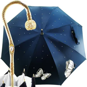 Fantastic Women's Umbrella with Embroidered Butterflies