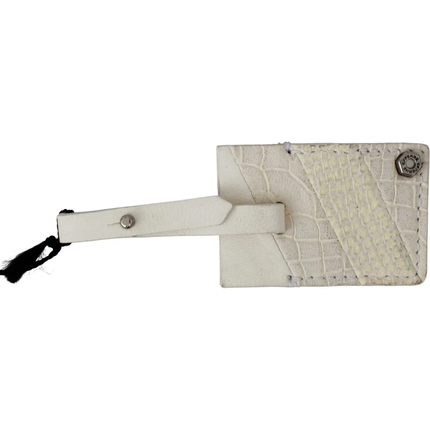 GF Ferre Elegant Beige Leather Keychain