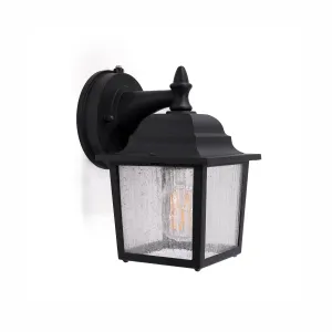 Greystone Outdoor Dusk to Dawn Porch Light, E26 Standard Socket, Wet Location, Seedy Glass, Black, Galvanize Finish, Rustic Bronze or White Finish Available