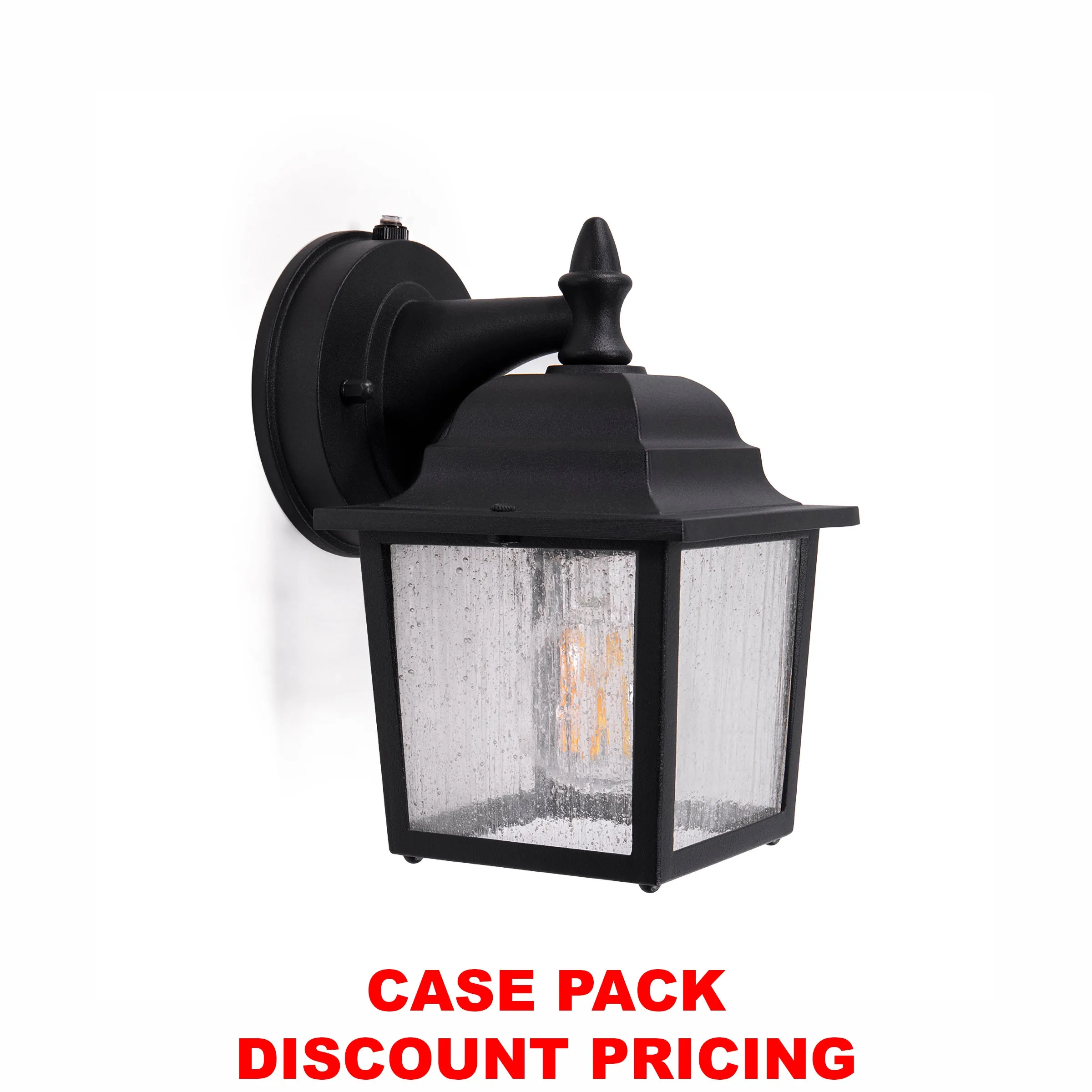 Greystone Outdoor Dusk to Dawn Porch Light, E26 Standard Socket, Wet Location, Seedy Glass, Black, Galvanize Finish, Rustic Bronze or White Finish Available