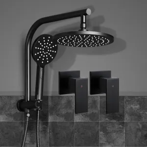 High Pressure Rain Shower Head Set w/ Handheld, Matte Black, Cefito