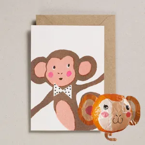 Japanese Paper Balloon Card - Monkey