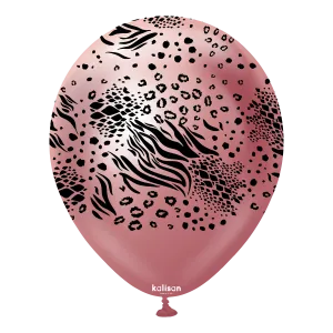 Kalisan 12" Mutant Printed Mirror Pink  Latex Balloon, 25 pieces