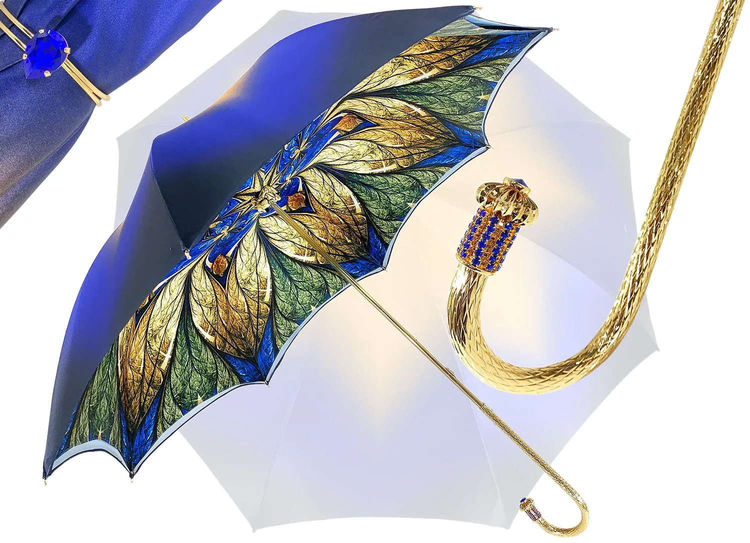 Luxurious Blue Umbrella, Double Cloth - Abstract Design