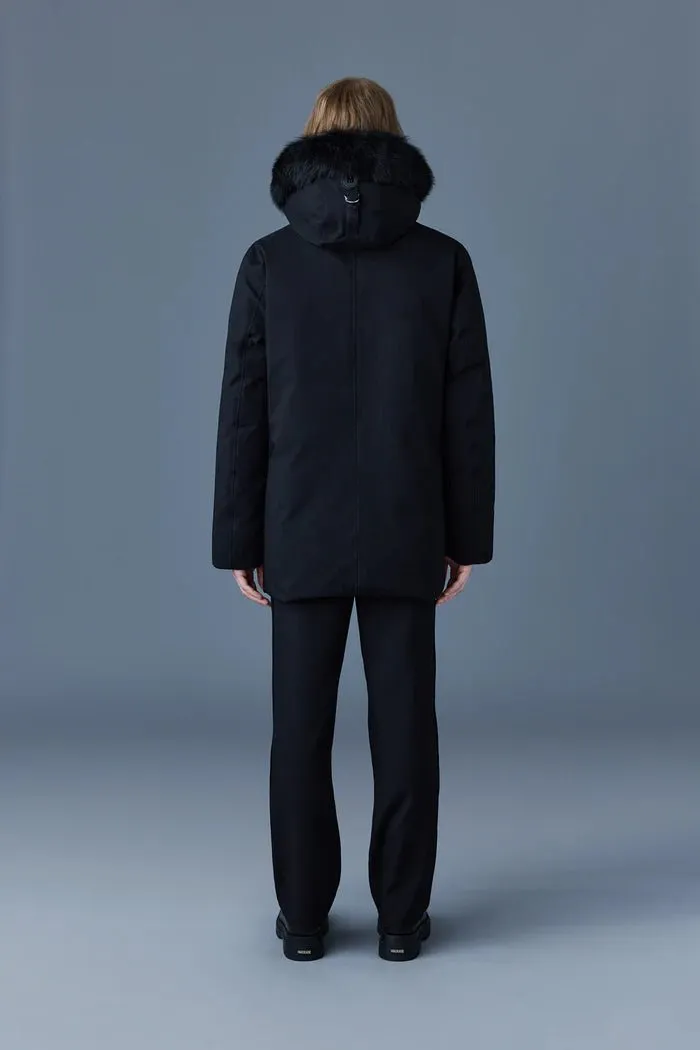 MACKAGE EDWARD-SH - 2-in-1 Down Parka With Hooded Bib And Detachable Sheepskin Collar