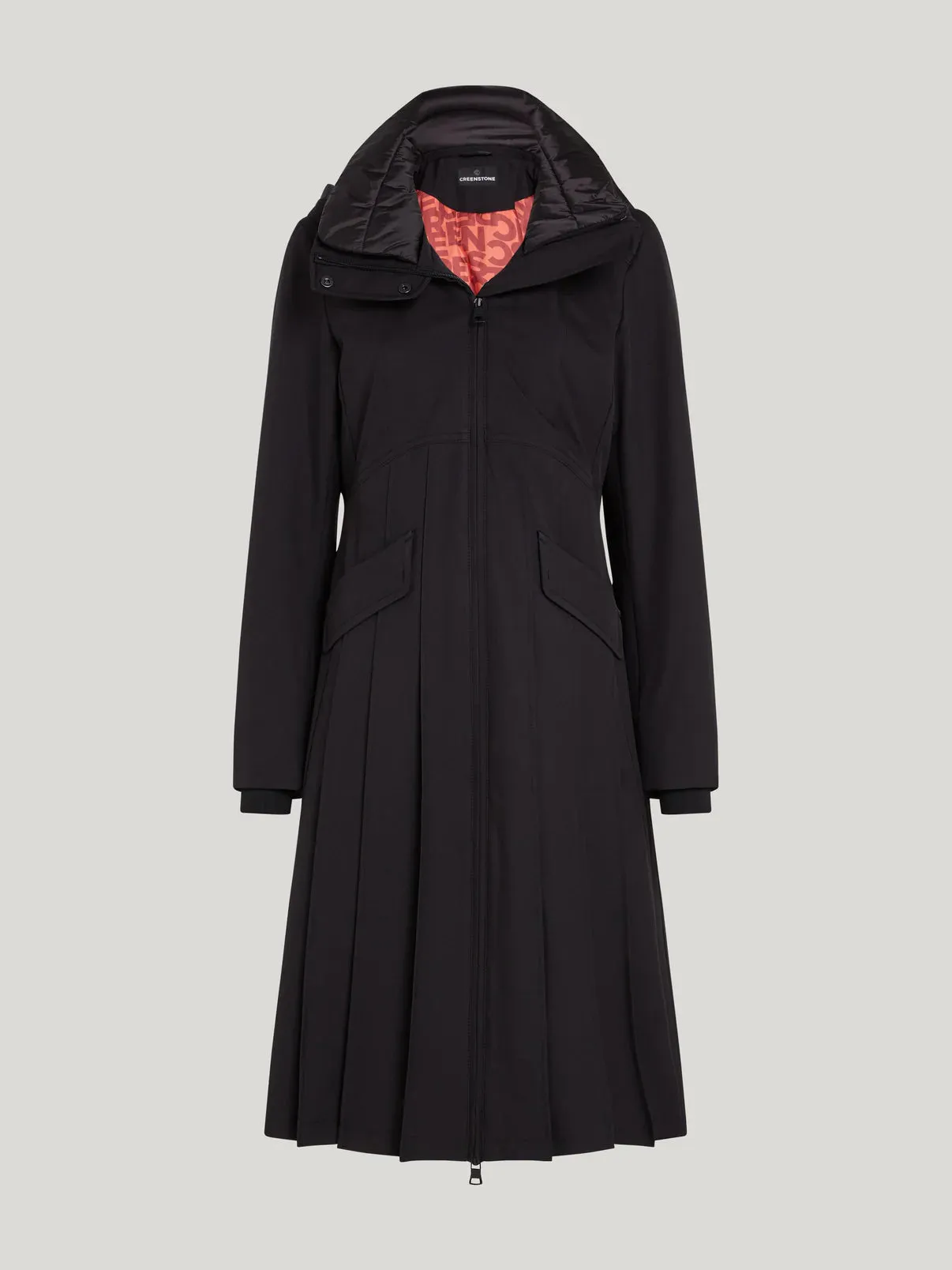 Maise Black Pleated Coat