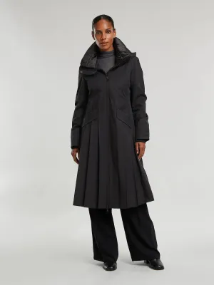 Maise Black Pleated Coat