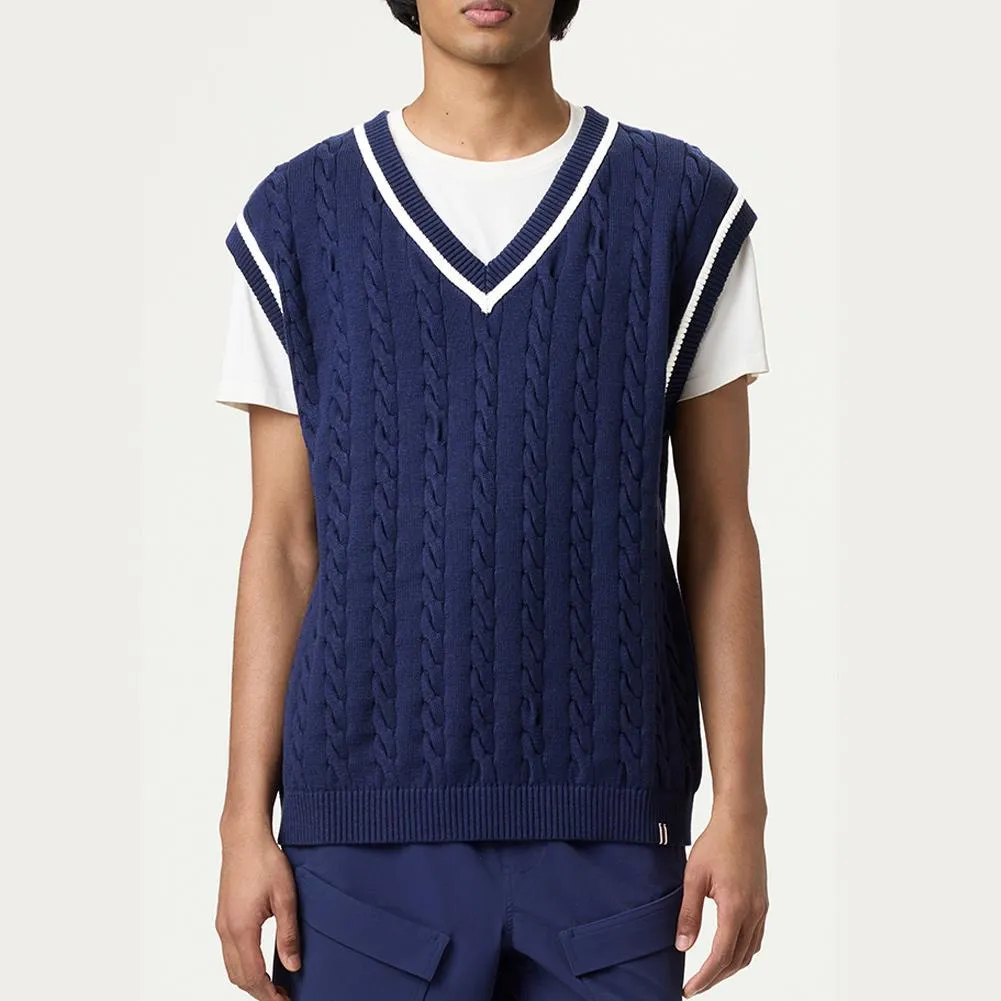 Mens Baseline Cable Knit Tennis Vest