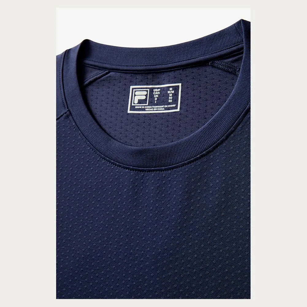 Mens Lucky Ace Seamless Long Sleeve Tennis Top FILA Navy