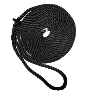 New England Ropes 3/8" X 25 Premium Nylon 3 Strand Dock Line - Black [C6054-12-00025]